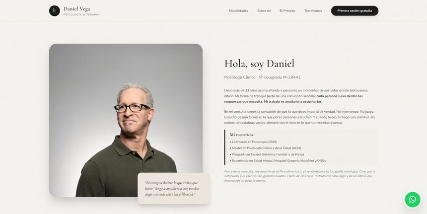 Web de Daniel Vega, psicología y terapia